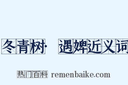 冬青树·遇婢近义词是什么意思的图片